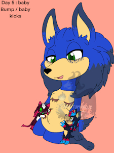 Day 5 : baby bump / baby kicks by Pastelsugarhedgie