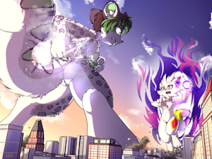 Battle of the Cute Kaijus by FireRai