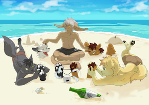 Tickling on the beach by EugeniyBurnt