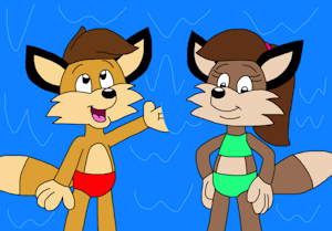 Joel and Ruth in the Waterfall by ToonArtistsLover