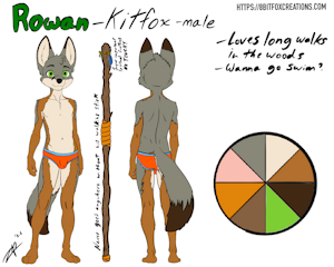 Character sheet commission Rowan the Kitfox by zephyrpanthur