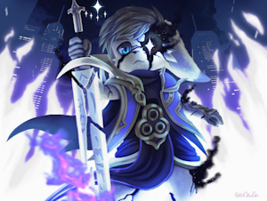 Blue fire warrior by SeaDewGin