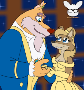 Zephyr and Hacksaw as Belle and the Beast by KendraEevee