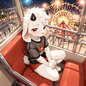 Tofu at amusement park by DashGen