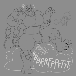 Cheeksqueek makes Jibanyan fart by macaronskunk