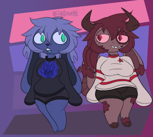 Dragon Carmine and Bnuy Gelly by DrangeI