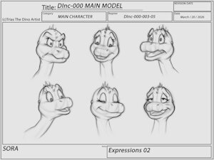 Sora Model Sheet - Expressions by TriasTheDinoArtist