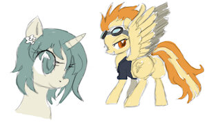 Wikipe pony and Spitfire sketches by ButtercupSaiyan