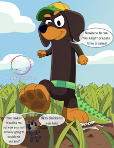 Bandit vs the giant sausage dragon by Ilovesnickers