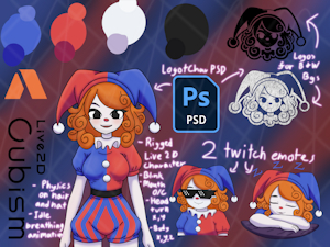 (200 USD)Exclusive Jester cartoon 2d Vtuber Rigged by LemLim22