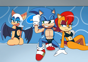 Sonic spending time at the pool (request from a follower) by Bannerniceman