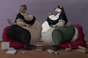 The hyena and the wolf are very huge. by Osiol