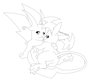 Mega Raichu X and Y for coloring by DarlanSpace