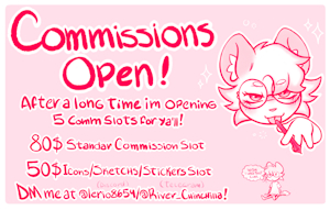 Commission Slots Open! (April/May) by River06