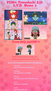 Tomodachi Life L.T.D. Love Meme- Price Sheet by MelSky