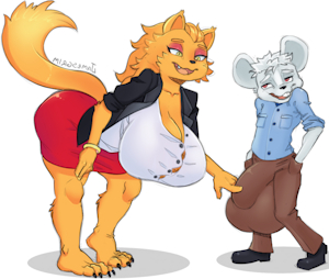 Cat and Mouse: Fiona and Roger (Colored) by SilentSoulKen