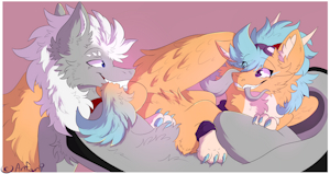 A Pair of Tail_Biters by DawnTheDragon