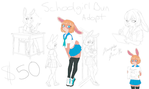 Schoolgirl Adopt Sketch Sheet #1 by BlazeymixTheBun