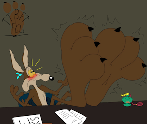 Wile E. Coyote's Bigfooted Court by Feetgrowthlover2