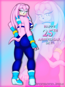 Happy 25th Anniversary, Sky The Echidna! by Silverfantastic