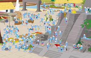 city aztecs smurfs by vasan