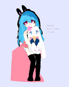 captured and hugged by loli by BlushieBunny