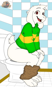 Asriel on the potty~ by GhostlyFantasy