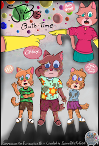 J&B's Bath-time Comic Cover by SomeStickyGoo