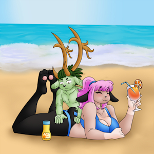Sunbathing with Mom~ by CottonCaramel
