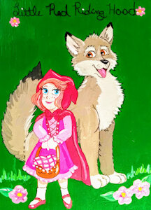 Little Red Riding Hood Book Box Painting by FoxyFlapper