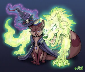 The Witch and The Ghost by PapuPaws