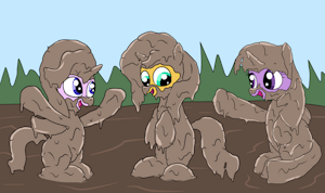 Muddy mare friends by mucky