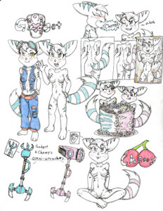 My Lombax girls Sona OCs selves - Me Cherry and Gadget by FidelTheMouse