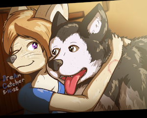 A Girl And Her Dog by FeAtherNet