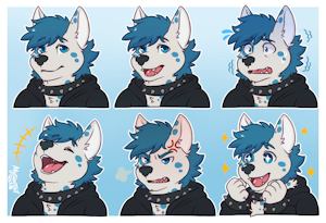 Expression Sheet - Pupper Mint by Mytigertail