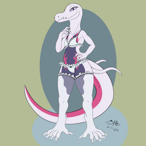 shiny salazzle with the pretty white lingerie by Spe
