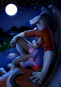 Enjoying Moonshine with my daddy by RickSoftpaw