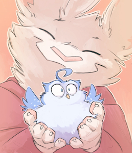 A birb in the hand by Animancer