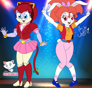 Samurai Pizza Cats: Polly Esther and Princess Violet by NuemekColor