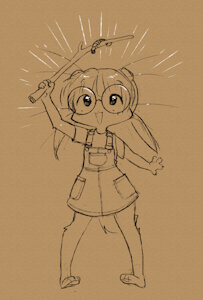 Wee Minette finds a big ol' bug by Saucy