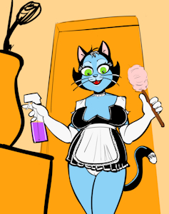straw: alley kat abra as maid by zambs