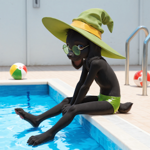 Ralsei invites you to the pool by Aifuro