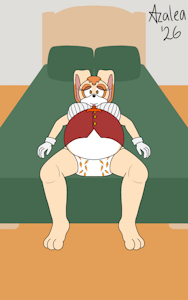 Pregnant Vanilla the Rabbit in a Diaper by BabyAzalea