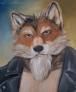 Fox in Black Leather by Crimba