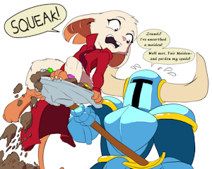 Shovel Knight is Cheesed To Meet Mina by Daaberlicious