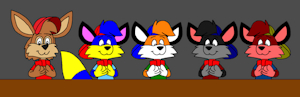 alex, brucie, billy, dexter and rudi playing strip poker by ToonArtistsLover