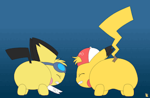 Sparks and Jolts butt shaking contest by pichu90