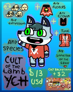 (REMINDER) YCH Cultist Of The Lamb by SergeFoxPaws