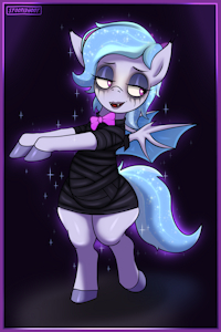 Lucky Roll as a Sparkling Vampire Goth Mummy Batpony. by Stoopedhooy