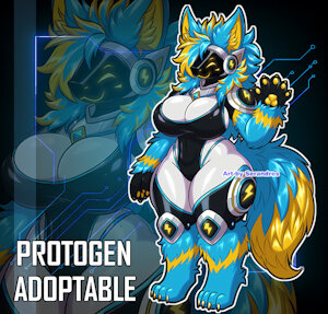 [ADOPTABLE] / Curvy Battery Protogen by Serandres
